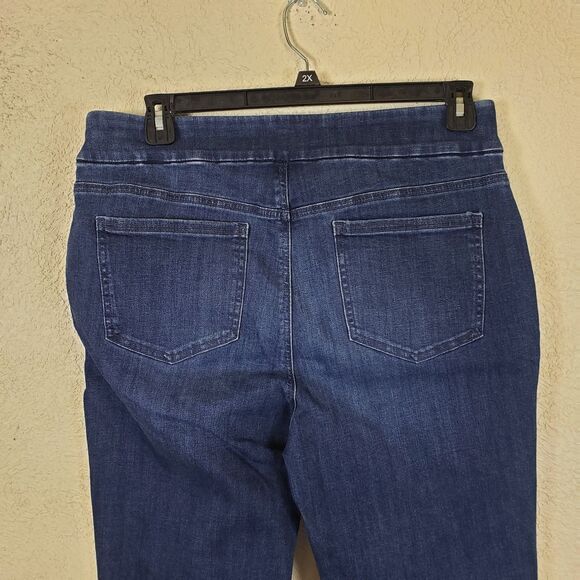 Chico's Pull-On Jegging EmblishJewelsJeans Ankle Women's Size 2R Large 12 Blue - Picture 8 of 11